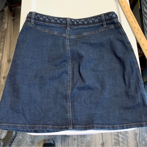 Harper Jean Denim Mini Skirt Front Brass Buttons Size Small - Picture 3 of 6
